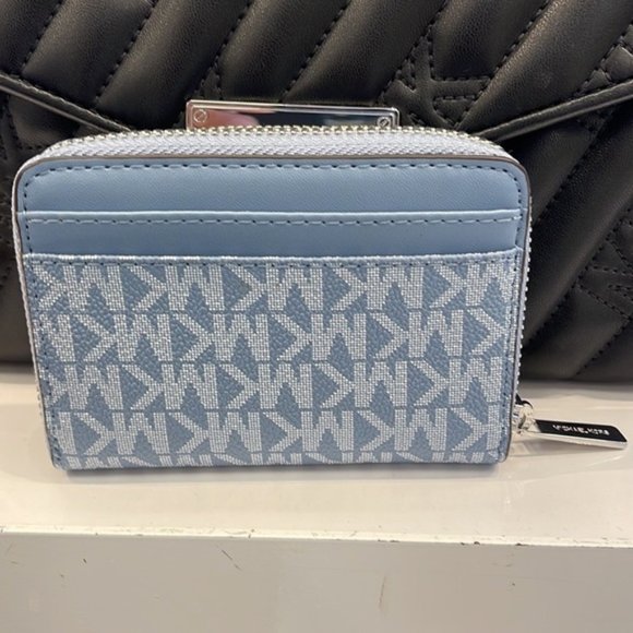 Michael Kors Jet Set Travel Medium Zip Around Card Case Chambray Multi - Picture 12 of 16